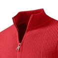 thumbnail image 4 of Miluxas Mens Zip Up Cardigan Sweater Slim Fit Casual Full Zip Sweaters Knit Stand Collar Cardigans Red XL(XL), 4 of 6