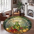 thumbnail image 2 of Circle Area Rug, Christmas Cucumber Pickle1 Washable Non-Slip Floor Carpet, Soft Rug for Living Room Bedroom Decor 59 Inch, 2 of 6