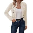 thumbnail image 2 of SNOWSONG Womens Faux Suede Leather Jacket: Fall Winter Clothes Casual Business Long Sleeve Jacket Coat 1PC White Top XL, 2 of 4