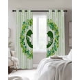thumbnail image 4 of St. Patrick's Day Blackout Curtains for Bedroom Living Room Darkening Curtains 63 Inches Long Lucky Shamrock Wreath Lips Green Stripes Window Curtain 2 Panels Set Window Treatment Drapes 42"x63", 4 of 9