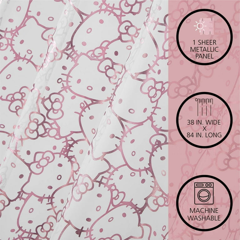 Hello Kitty 38" x 84" Metallic Sheer Curtain Panel photo 6