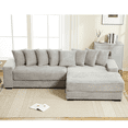 thumbnail image 2 of Oversized Two-Piece Couches, L Shaped Sofa, Corduroy, Right Chaise Daybed,with Armrests,Eight Throw Pillows,Corner Sofa,Easy To Assemble, Gray, 2 of 7
