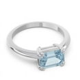 thumbnail image 3 of 2.50 Carat Emerald Cut Aquamarine Gemstone Stylish Wedding Ring for Ladies Solid 14K White Gold Size 7.5 by Diamond-Capitals, 3 of 8