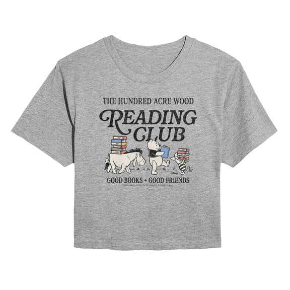 Winnie the Pooh - Reading Club - Juniors Cropped Graphic T-Shirt