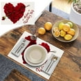 thumbnail image 4 of FYTPOV Romantic Roses Placemats, Love White Placemats for Kitchen and Dining, Valentines Day Decorations, Christmas Placemats for Party Home Decor, Table Decor, 18x12 in, 4 of 6