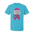 thumbnail image 2 of Real Men Wear Pink Awareness Men's Graphic T-Shirt, Light Turquoise, Medium, 2 of 3