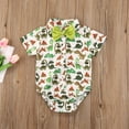 thumbnail image 5 of Douhoow Baby Boy Gentleman Jumpsuit Summer Short Sleeve Bowknot Dinosaur Bodysuit, 5 of 8
