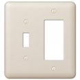 thumbnail image 1 of Devon Almond 2 Gang Stamped Steel Rocker & Toggle Wall Plate, Almond, 1 of 1