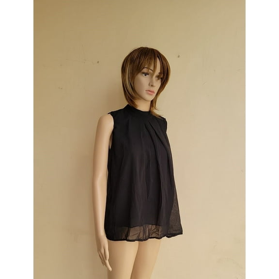 Hang Hang Sleeveless Blouse CHIFON Women´s Size M Navy