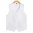 thumbnail image 6 of Likimi Children Girls Boys T Shirts Formal Vest Elegant Button Down Crew Neck Solid Color Sleeveless Casual Fashion Shirts White Size 9-10 Years, 6 of 6
