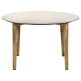 thumbnail image 3 of Pemberly Row Round Marble & Wood Coffee Table in White and Natural, 3 of 6