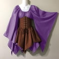 thumbnail image 3 of WTXUE Long Sleeve Dress, Medieval Trumpet Sleeve Irish Shirt Dress Women Garments Gothic Retro Corset Dress, Purple Dress, 1# Purple M, 3 of 3
