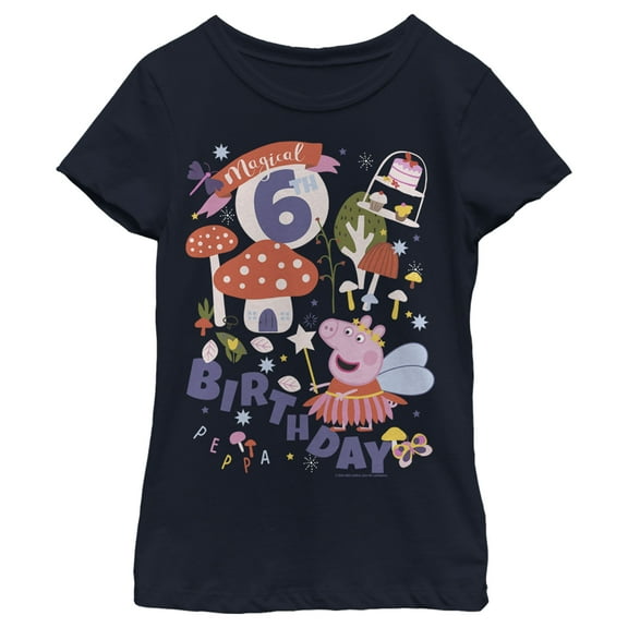 Girl's Peppa Pig Magical 6th Birthday Graphic T-Shirt