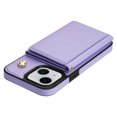 thumbnail image 3 of Wallet Case for iPhone 14 Crossbody with Card Holder Shoulder Strap, Magnetic Flip Folio Purse Case Kickstand PU Leather Shockproof Protective Cover for iPhone 14, Purple, 3 of 7