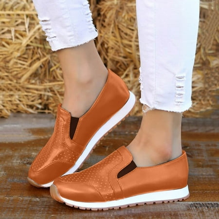 

Vedolay Platform Casual Shoes Loafers for Women Slip On Comfortable Square-Toe Casual Fashion Flats Shoes Black 8