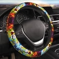 thumbnail image 5 of Lsque Geometry Dash Pattern Elastic Stretch Steering Wheel Cover,Universal 15 inch, Microfiber Breathable Ice Silk, Anti-Slip, Odorless, Easy Carry, 5 of 7