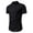 Mens Shirt Black, variant on Big and Tall Mens Standing Collar Button Up Short Sleeve Shirt Top Linen Slim Fift Fathers Day Gift