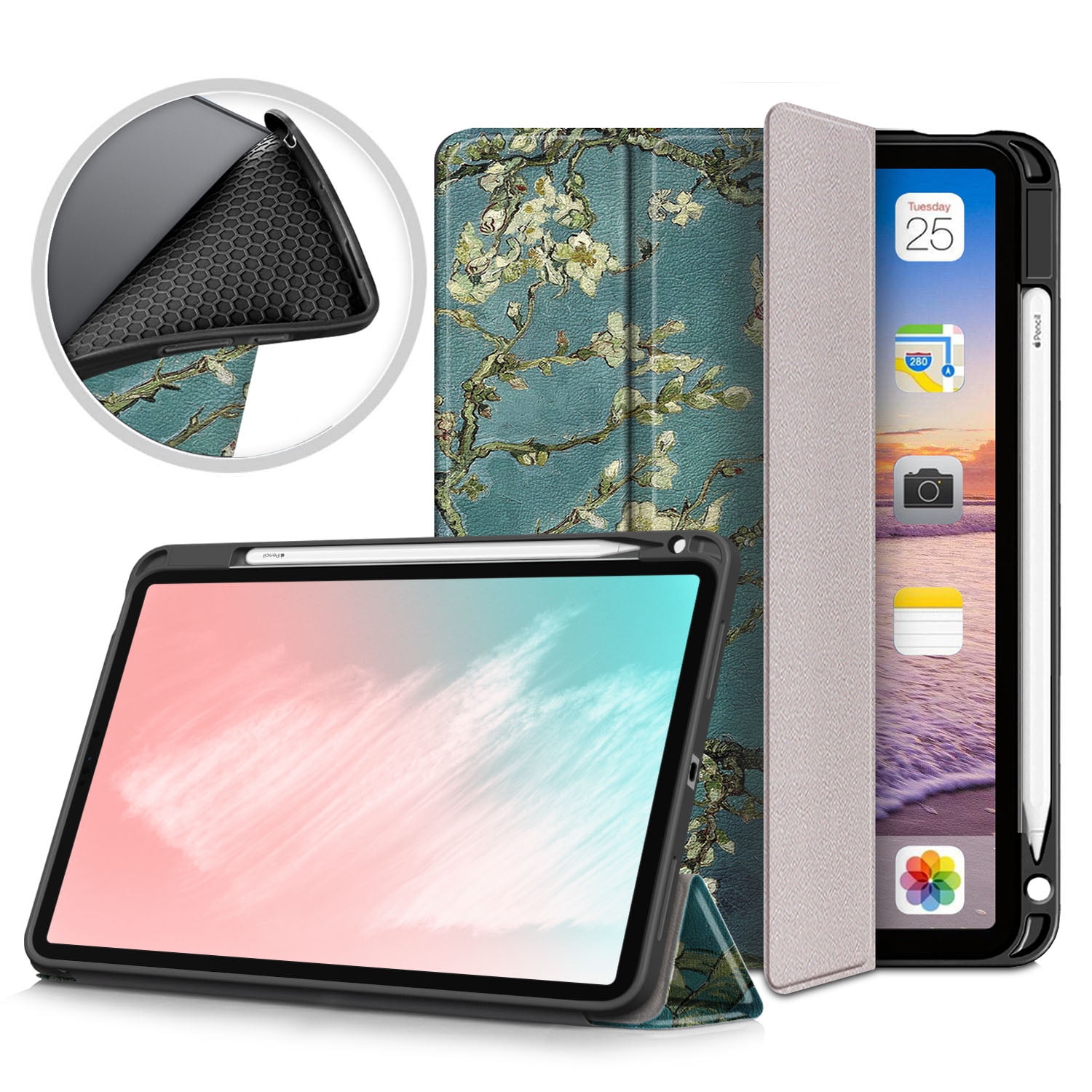 iPad Air 5th 4th Generation Case, 10.9" Case 2020, Allytech Ultra Slim Trifold Stand Protective Multi Angle Stand Holder Case Cover for Apple iPad Air 4 5, Eiffel Tower - Walmart.com