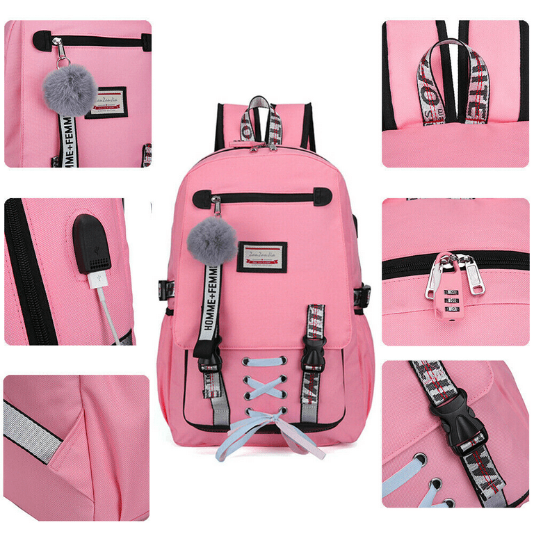 Large School Bags for Teenage Girls Usb with Lock Anti Theft Backpack Women  Book Bag Big High School Bag Youth Backpack