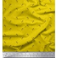 thumbnail image 1 of Soimoi Yellow Georgette Viscose Fabric Paddy & Dots Print Fabric by Yard 42 Inch Wide, 1 of 3