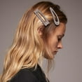 thumbnail image 4 of 2 Pcs Barrettes à Cheveux Simples Rectangulaires avec Strass, 4 of 10