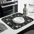 thumbnail image 3 of Pioneer Flower Floral Print Pattern Dish Drying Mat for Kitchen 1 Pack, Ultra Absorbent Microfiber Dishes Drainer Mats,16"x18", 3 of 6