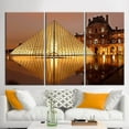 thumbnail image 3 of France Art Canvas, Louvre Museum Travel Art Canvas, Louvre Museum Wall Art, Louvre Museum, View Artwork, Paris Landmark Printed Canvas, Canvas Wall Decor - 3P-White Framed, 3 of 9