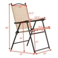 thumbnail image 3 of Gymax Ensemble de 2 Chaises Pliantes de Patio à Dossier en Toile pour l'Extérieur Jaune, 3 of 8