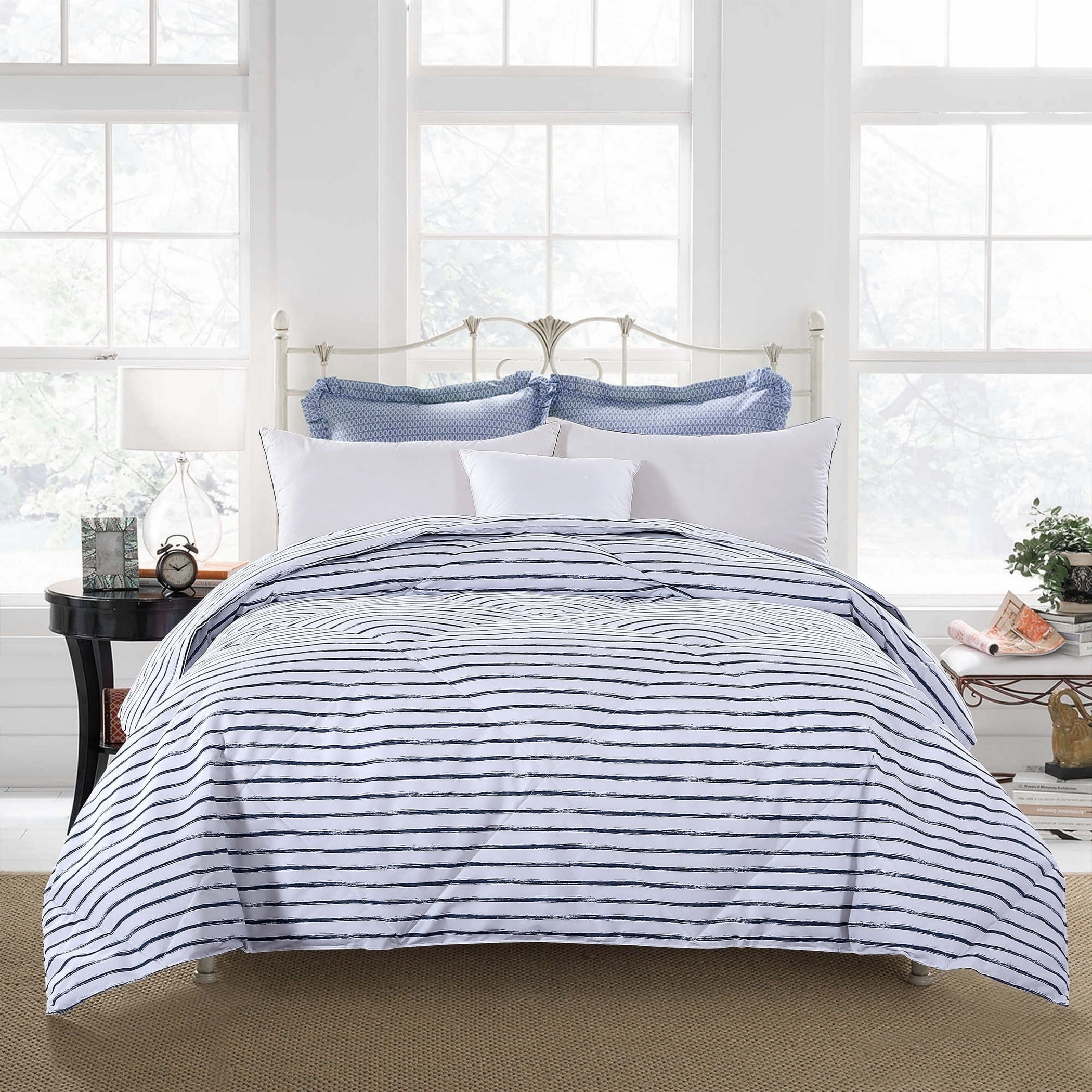 St. James Home Microfiber Nano Comforter, White, King