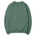 thumbnail image 2 of Busydd Women's Sweatshirts Casual Solid Color Crewneck Sweatshirt Comfy Cotton Long Sleeve Tops for Women Fashion Pullover Tops 2XL, 2 of 7