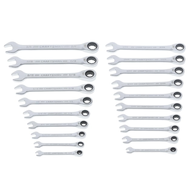Juego de llaves CRAFTSMAN Ratcheting 20 piezas SAE/Metric (CMMT87220)