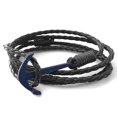 thumbnail image 5 of Pulseras de cuero negro con ancla para hombre, pulseras de cadena de cuerda para acampar, varios colores, código de modelo 5: 11942 5, 5 of 5