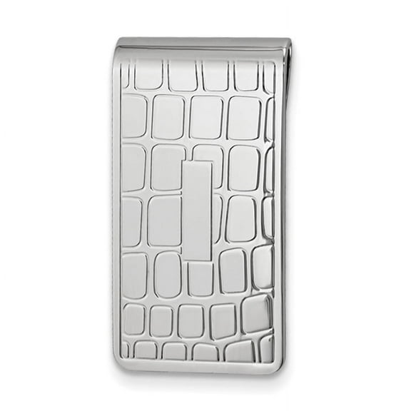 Silver-tone Croco Pattern Money Clip QGM16798
