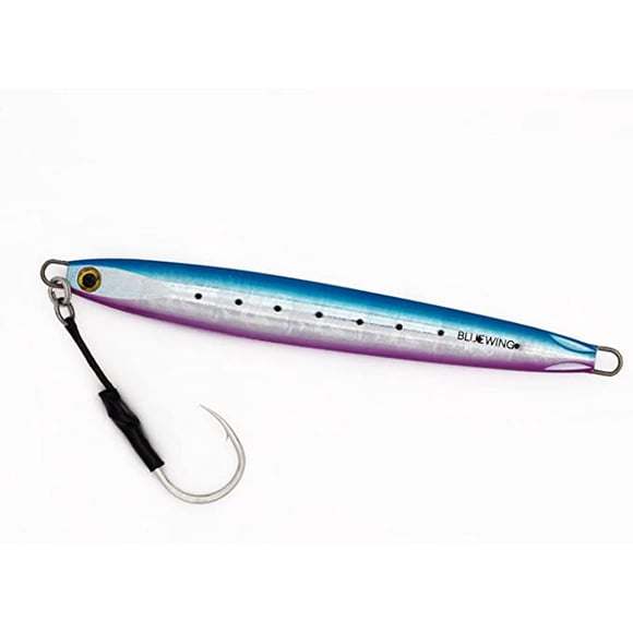 BLUEWING Speed Vertical Jigging Lure, Offshore Vertical Jig Deep Sea Jigging Lures, Saltwater Jigs Fishing Lures for Tuna Salmon Snapper Kingfish, Blue/Pink,120g