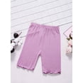 thumbnail image 4 of Manyakai Toddler Girls 6 Pack Dance Shorts Bike Shorts Solid Elastic Waist Ruffle Gymnastics Violet 130, 4 of 6