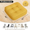 thumbnail image 3 of Memory Foam Cushion，Square Seat Cushions for Dining Chairs,Non-Slip Chair Pads with Removable Cover, 16'' x 16'', 2 Pack,Yellow, 3 of 14