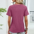 thumbnail image 5 of Spring Tops for Women 2026 Short Sleeve V Neck Womens T Shirts Casual Loose Fit Ruched Top Beach Vacation Clothes, 5 of 7