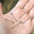 thumbnail image 3 of Luxe Modz Threaded Labret Flatback Surgical Steel Extra Long 14G 16G with 3mm 4mm Top Ball Men Women, 3 of 4
