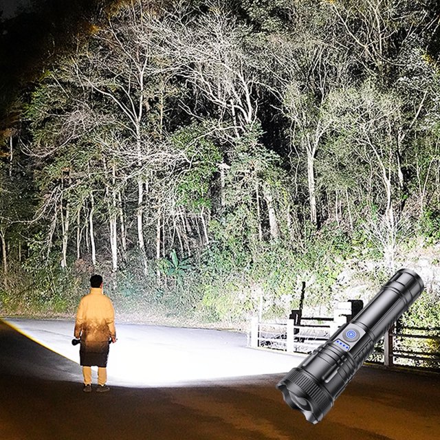 Linterna LED Fnyoxu con chip de alta potencia, carcasa de aluminio y modo retráctil, ultrabrillante, para uso en exteriores.