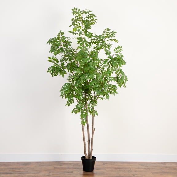 Nearly Natural Sumac Artificial Potted Tree - 8' - Green