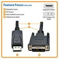 thumbnail image 3 of Tripp Lite DisplayPort to DVI-D Adapter Cable DP w/ Latches M/M 1080p 3ft (P581-003), 3 of 7