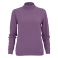 thumbnail image 6 of Holzkary Turtleneck Sweaters for Women Long Sleeve Knitted Base Layer with A Loose Inner Sweater Long Sleeve Knitted Pullover Tops Seamless Slim Fitted Lightweight Casual Thermal Tops Purple 3Xl, 6 of 9