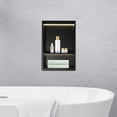 thumbnail image 6 of 13.1*19.1*4in Modern Embedded+Wall Mount Black Stainless Steel Shower Niche with LED Light for Bathrooms, 6 of 20