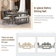 thumbnail image 4 of 6 Piece Dining Room Furniture Set, Farmhouse Dining Table Set with Bench and 4 Cushioned Chairs, Wood Dining Set, Dining Table Set for 6, TUANLUO Dining Table Set for Kitchen Dining Room, Gray, 4 of 10