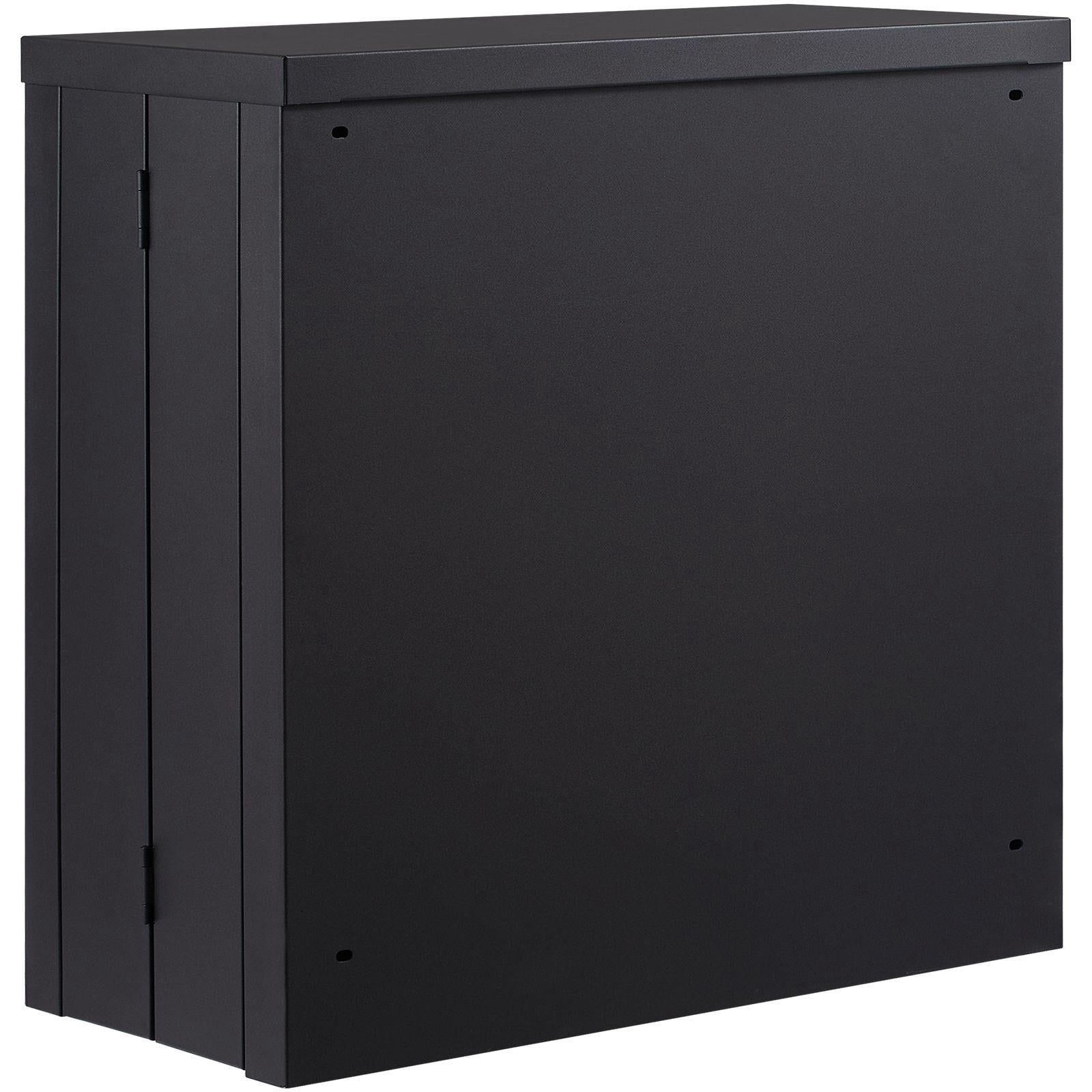 Foldable Wall Mounted Metal Tool Cabinet 26 Inch 240 lb Capacity Adjustable Shelves Magnetic Doors Black for Garage Warehouse Office Home