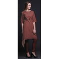 thumbnail image 3 of Bimba Hauts Imprimés Ikat Géométrique Rouge pour Femmes Kurti Asymétrique Robe d'Été pour Filles TTG, 3 of 6