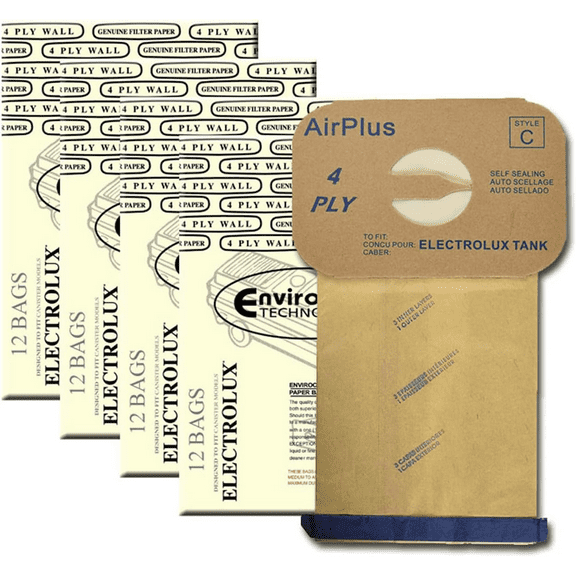 EnviroCare 48 Electrolux Type C Tank Model Vacuum Cleaner Bags 4 Ply