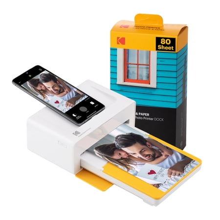 KODAK Dock Plus 4PASS Instant Photo Printer (4x6 inches) + 90 Sheets Bundle