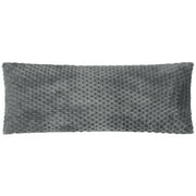 Your Zone Grey Flannel Hi Low Check Plush Body Pillow, 20" x 48"