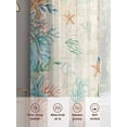 thumbnail image 6 of Beach Coastal Sheer Curtains 63 Inch Length 2 Panels Set Window Treatments, Summer Coral Starfish Nautical Ocean Vintage Rod Pocket Semi Curtains for Living Room/Bedroom/Kitchen Décor, 104"W x 63"L, 6 of 7